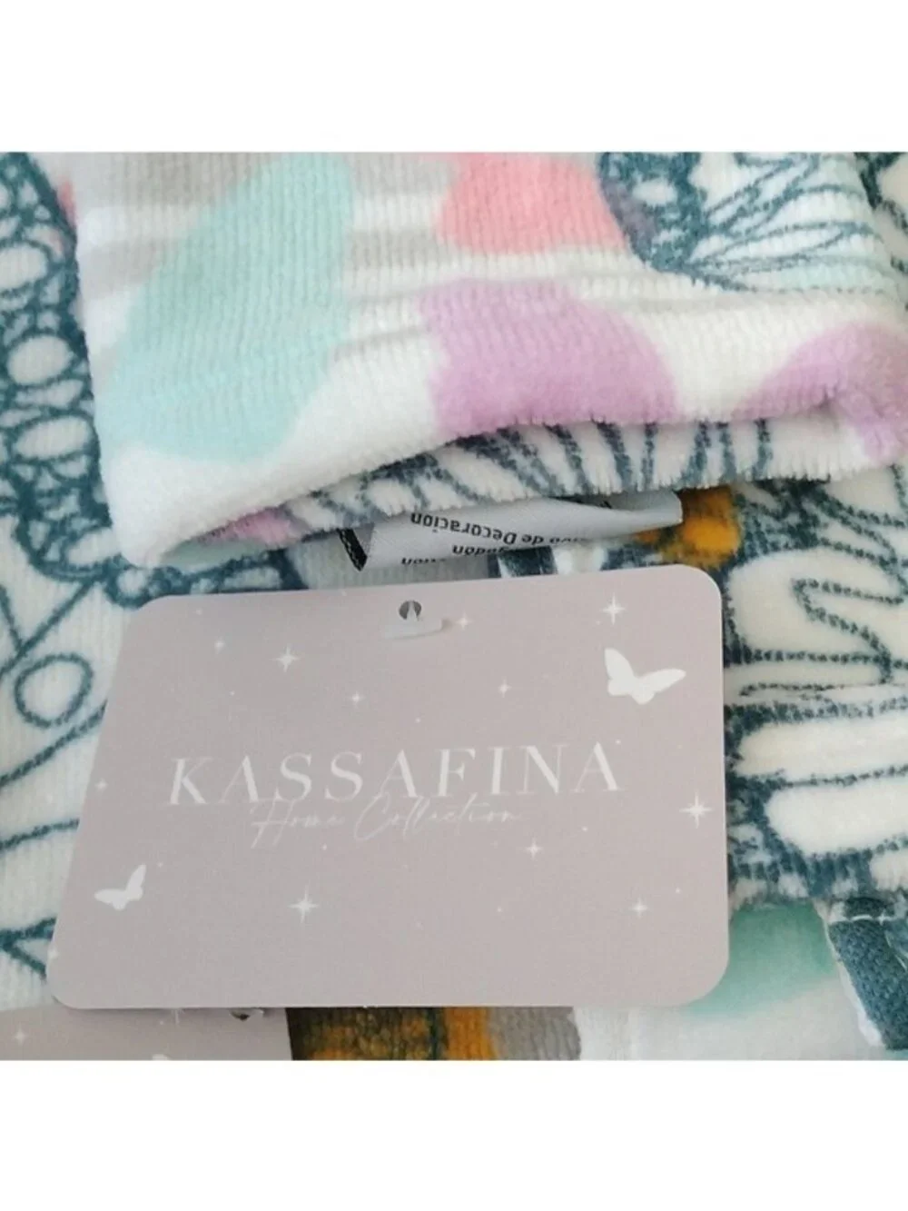 Kassafina Home Collection Pastel Butterflies Bath + Hand Towels, Was…